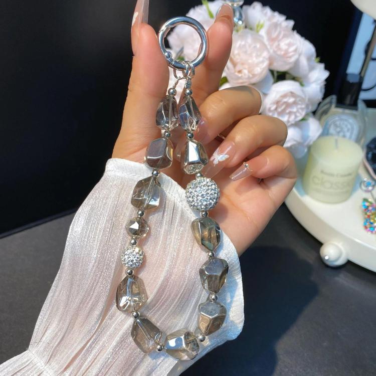 Acrylic Stone Cell Phone Lanyard Rhinestone Orb Lanyard Handheld Keychain