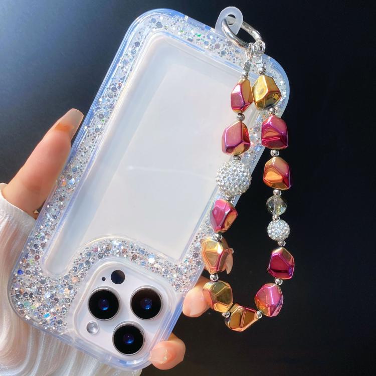 Acrylic Stone Cell Phone Lanyard Rhinestone Orb Lanyard Handheld Keychain