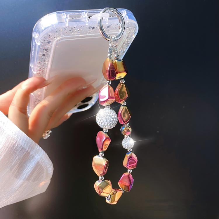 Acrylic Stone Cell Phone Lanyard Rhinestone Orb Lanyard Handheld Keychain