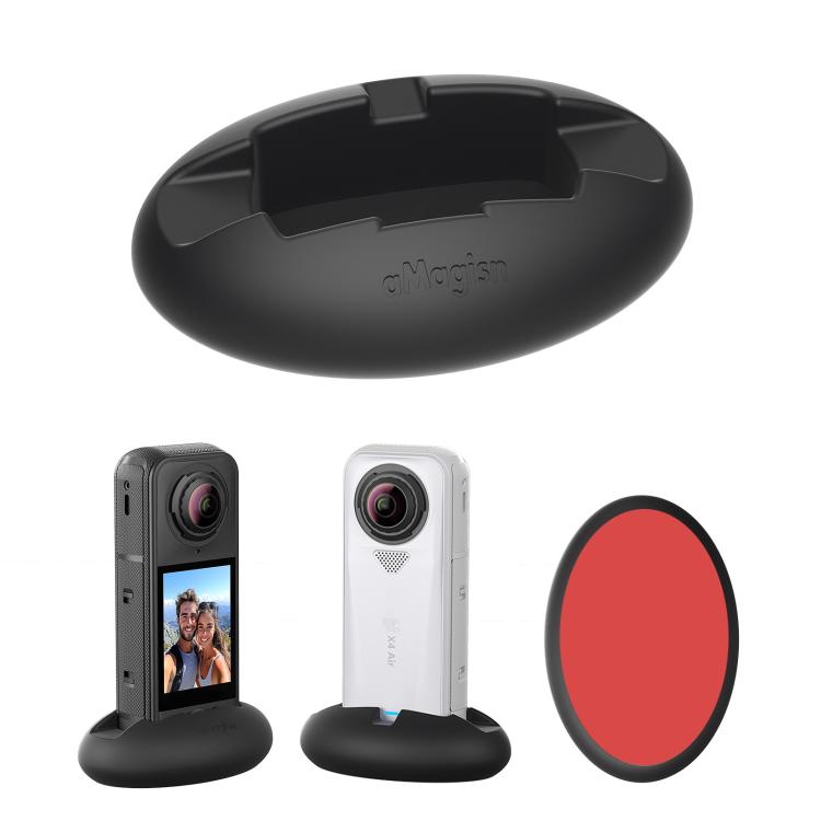 For Insta360 X4 Air/X3 aMagisn Silicone Mount Holder Base Car Dashboard & Desk Stand With Double-sided Tape