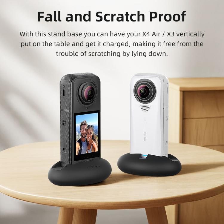 For Insta360 X4 Air/X3 aMagisn Silicone Mount Holder Base Car Dashboard & Desk Stand Without Double-sided Tape