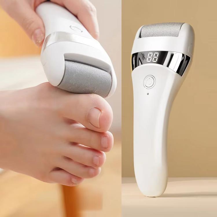 Electric Callus Remover For Feet Rechargeable Foot File With 3 Speed Settings, Coarse/Medium/Fine Grinding Heads - White