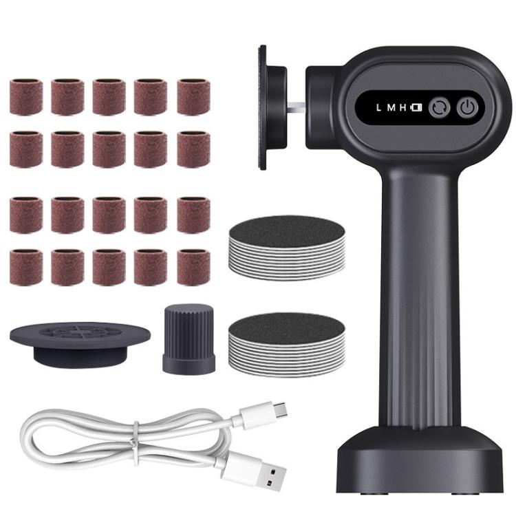 Pistol Grip Electric Callus Remover With LCD Screen Rechargeable 6 Speed Settings Portable Pedicure Tool