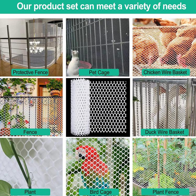 40x300cm Hexagonal Plastic Fence Gardening Flower Poultry Enclosure