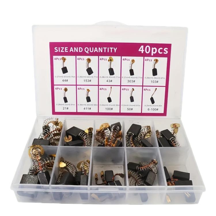 40pcs/Set Motor Maintenance Carbon Brushes - 17.5x90x30mm