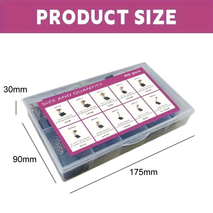 40pcs/Set Motor Maintenance Carbon Brushes - 17.5x90x30mm
