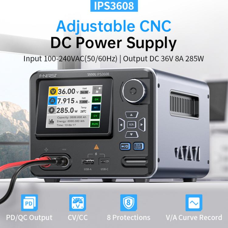 FNIRSI IPS3608 CNC DC Adjustable Regulated Power Supply High-Power Upper Computer US Plug