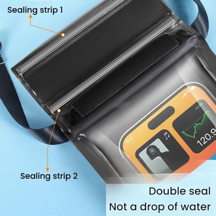 7.5+7.2 inch Dual Compartment IPX8 Cell Phone Waterproof Bag Transparent Sealed Portable Double Layer Phone Case