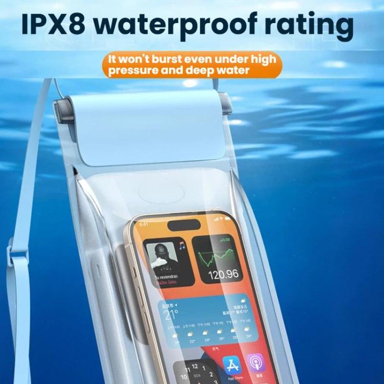 7.5+7.2 inch Dual Compartment IPX8 Cell Phone Waterproof Bag Transparent Sealed Portable Double Layer Phone Case