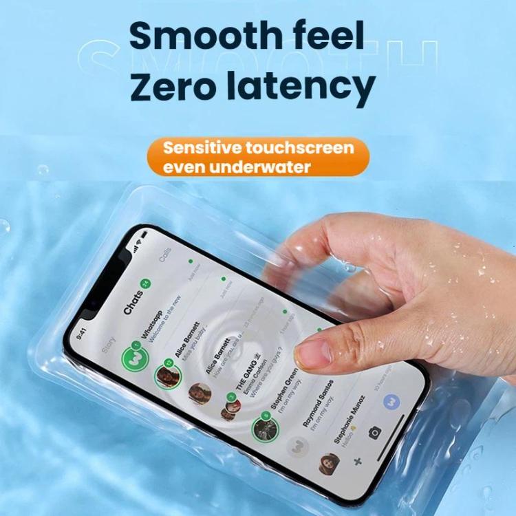 7.5+7.2 inch Dual Compartment IPX8 Cell Phone Waterproof Bag Transparent Sealed Portable Double Layer Phone Case