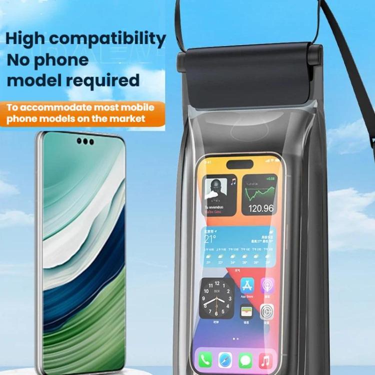 7.5+7.2 inch Dual Compartment IPX8 Cell Phone Waterproof Bag Transparent Sealed Portable Double Layer Phone Case