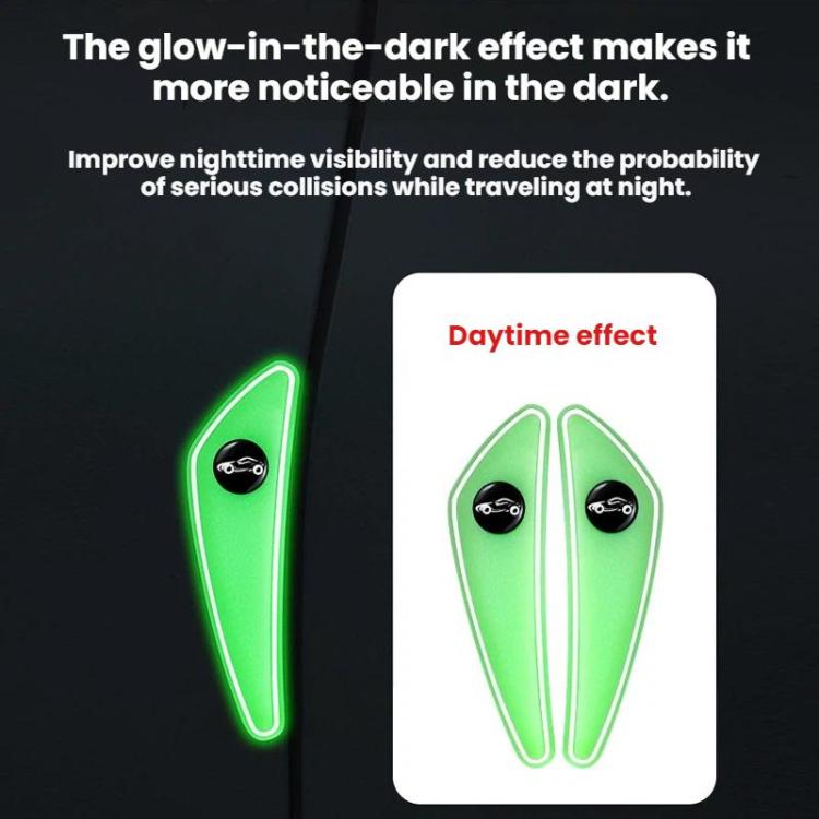 4pcs /Set Car Door Corner Anti-scratch Rearview Mirror Protectors, Color: Luminous