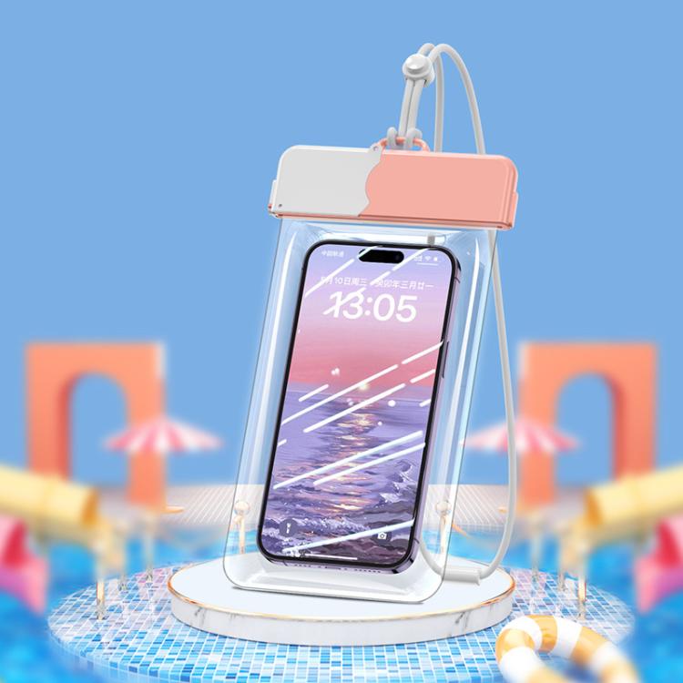 7.2 inch Cell Phone IPX8 Grade Waterproof Bag Touch Screen Swimming Dive Cover, Color: Pink White