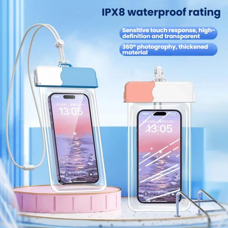 7.2 inch Cell Phone IPX8 Grade Waterproof Bag Touch Screen Swimming Dive Cover, Color: White