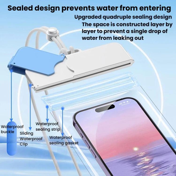 7.2 inch Cell Phone IPX8 Grade Waterproof Bag Touch Screen Swimming Dive Cover, Color: Pink White