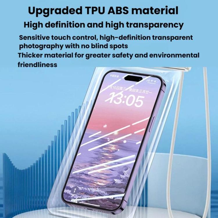 7.2 inch Cell Phone IPX8 Grade Waterproof Bag Touch Screen Swimming Dive Cover, Color: Pink White