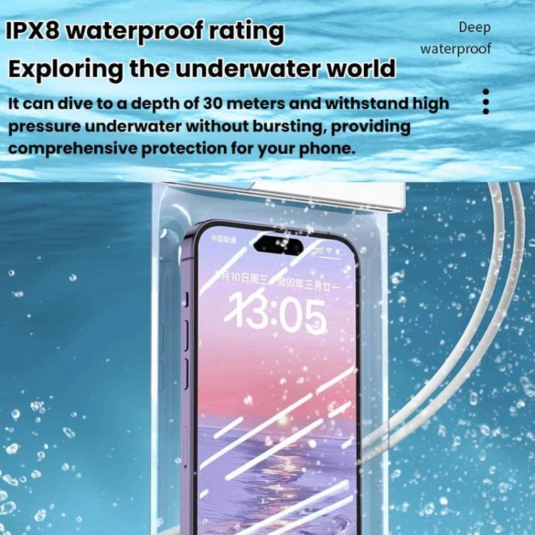7.2 inch Cell Phone IPX8 Grade Waterproof Bag Touch Screen Swimming Dive Cover, Color: Blue