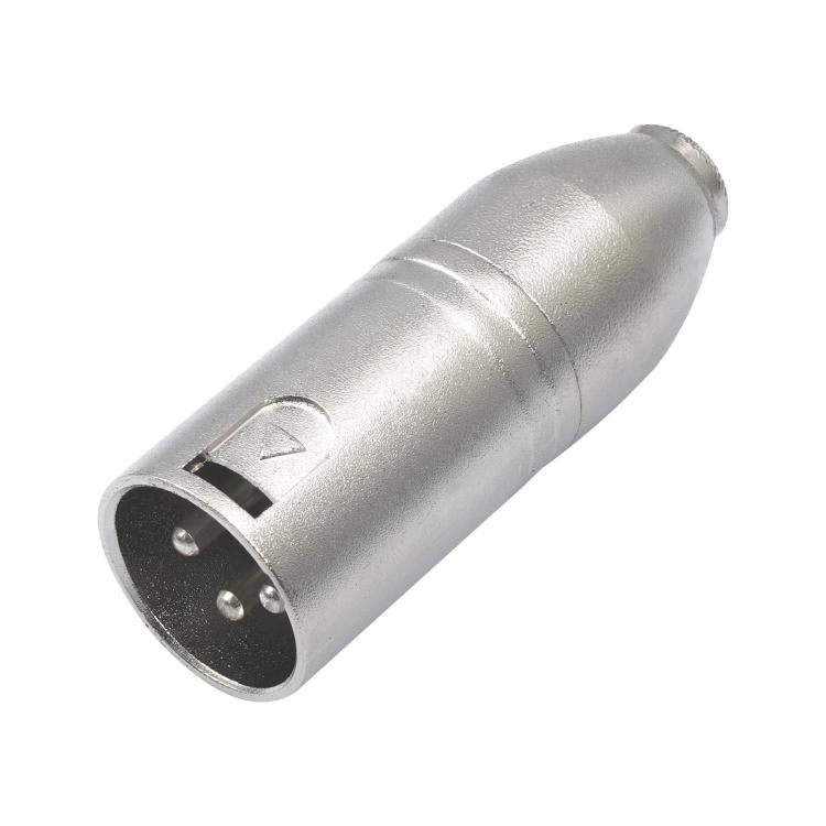 Metal Housing 3.5mm Female 1/8 TRS to Carnott Male XLR Male Audio Adapter - 52x18mm