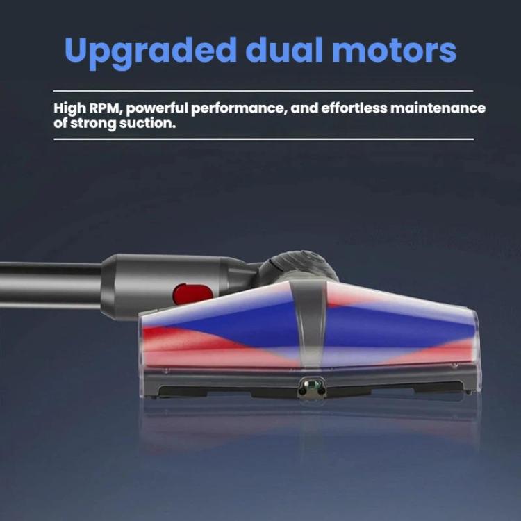 Dual Motor Soft Roller Cleaner Head For Dyson V7/V8/V10/V11/V15 Anti-Tangle Brush, Green Light Dust Reveal - E0008