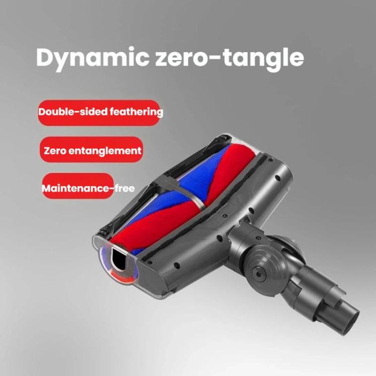 Dual Motor Soft Roller Cleaner Head For Dyson V7/V8/V10/V11/V15 Anti-Tangle Brush, Green Light Dust Reveal - E0008