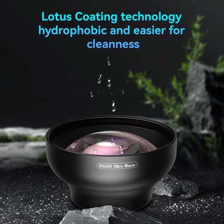 APEXEL HB100 Ultra Macro Lens for Smartphones 50-110mm Telephoto Zoom, F1.05 Large Aperture HD Lens - Black