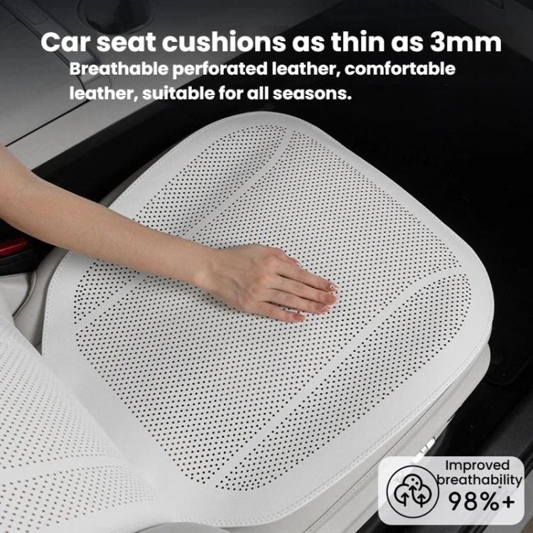Ventilated Perforated Breathable Car Seat Cushion Universal Back Seat Cover For 5-Seater Cars, Spec: Front Seat Cushion Brown