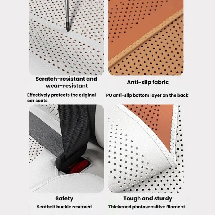 Ventilated Perforated Breathable Car Seat Cushion Universal Back Seat Cover For 5-Seater Cars, Spec: Backrest Cushion Brown