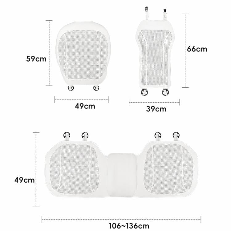 Ventilated Perforated Breathable Car Seat Cushion Universal Back Seat Cover For 5-Seater Cars, Spec: Backrest Cushion Black