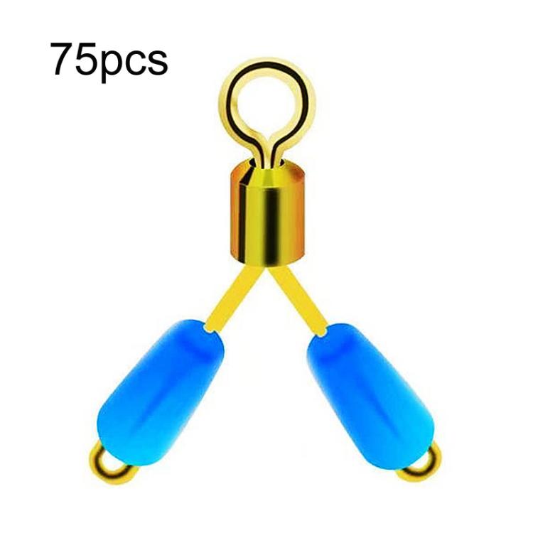75pcs Anti-Tangle Figure 8 Swivel Connector Anti-Tangle Silicone Quick Leader Clip, Spec: Small