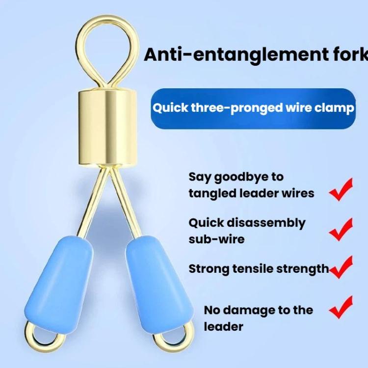 75pcs Anti-Tangle Figure 8 Swivel Connector Anti-Tangle Silicone Quick Leader Clip, Spec: Medium