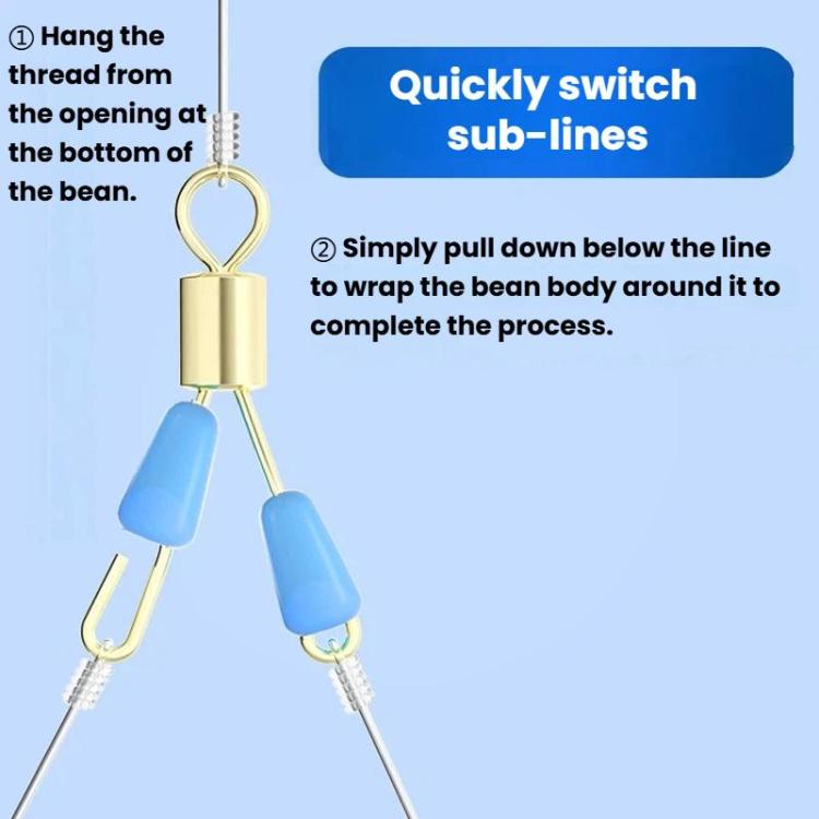 75pcs Anti-Tangle Figure 8 Swivel Connector Anti-Tangle Silicone Quick Leader Clip, Spec: Large