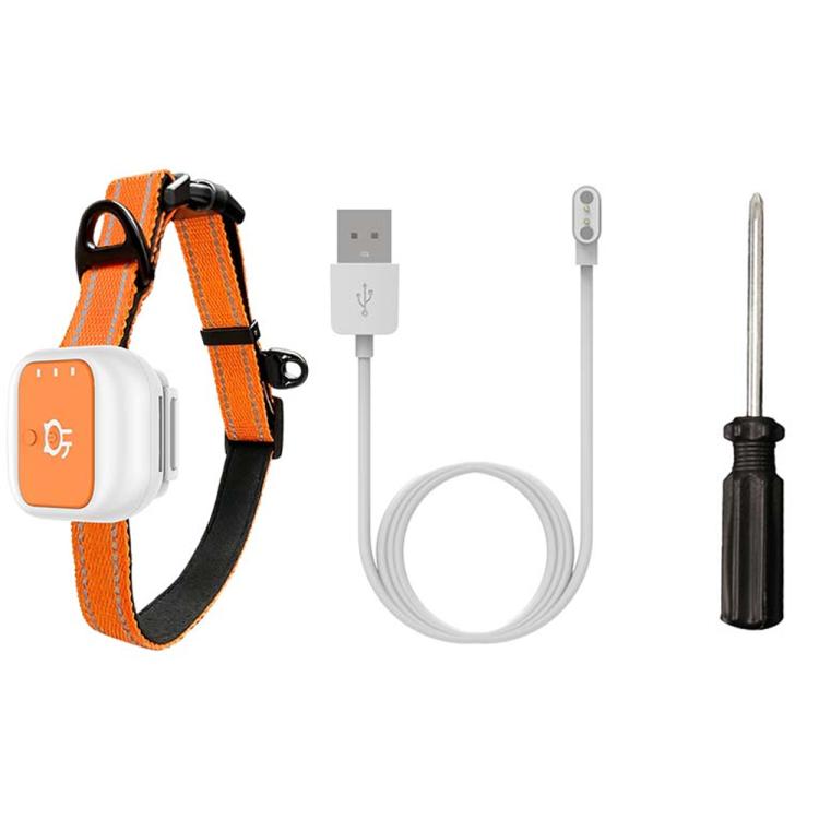 Real-Time GPS/WIFI Location SOS Distress Electronic Fence Alert Pet Collar - Orange