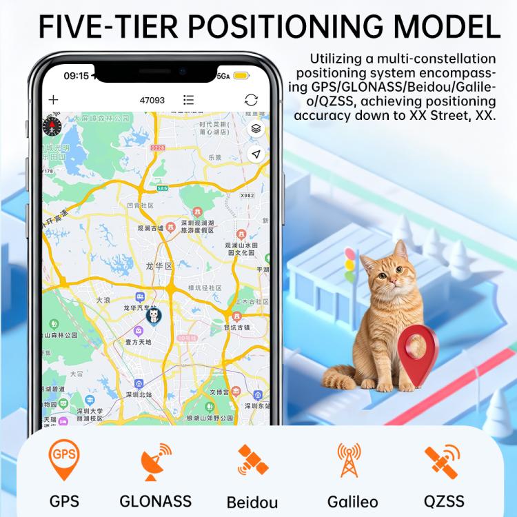 Real-Time GPS/WIFI Location SOS Distress Electronic Fence Alert Pet Collar - Orange