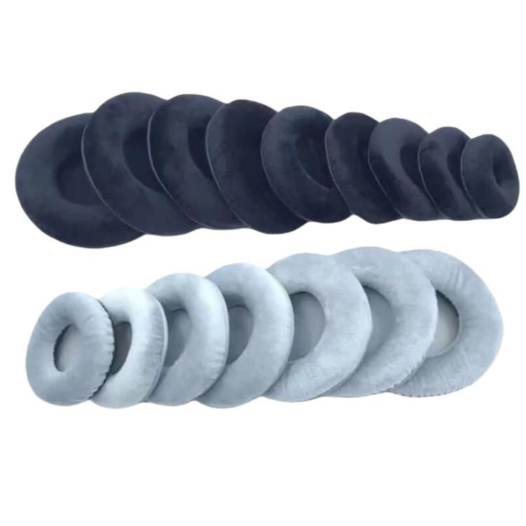 1pair Universal Velvet Sponge Foam Ear Pads For Over-Ear Headphones 50mm Black