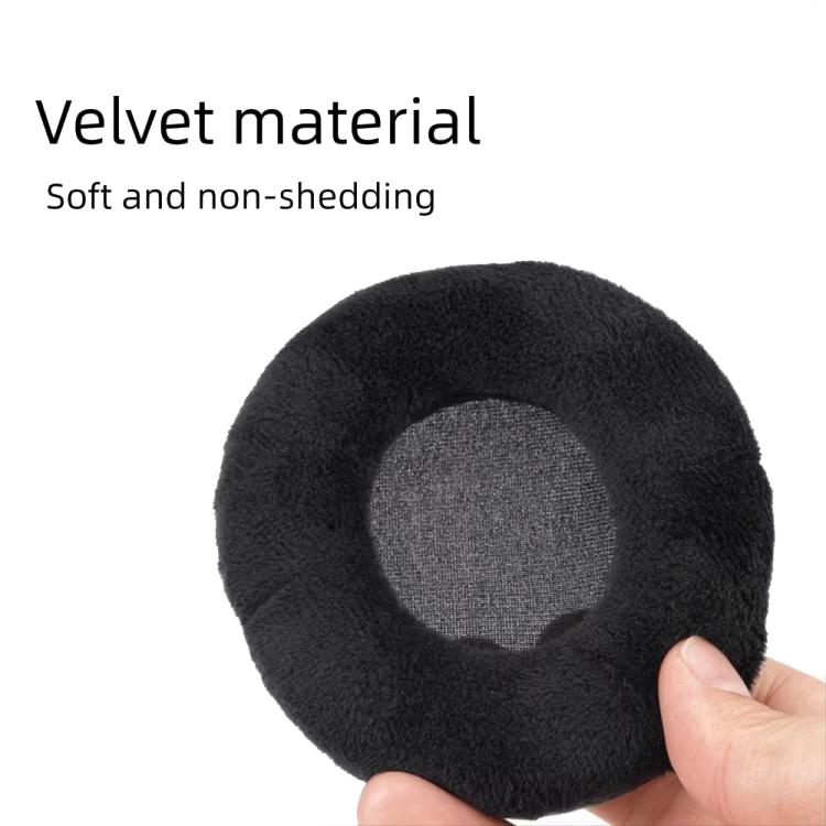 1pair Universal Velvet Sponge Foam Ear Pads For Over-Ear Headphones 75mm Gray
