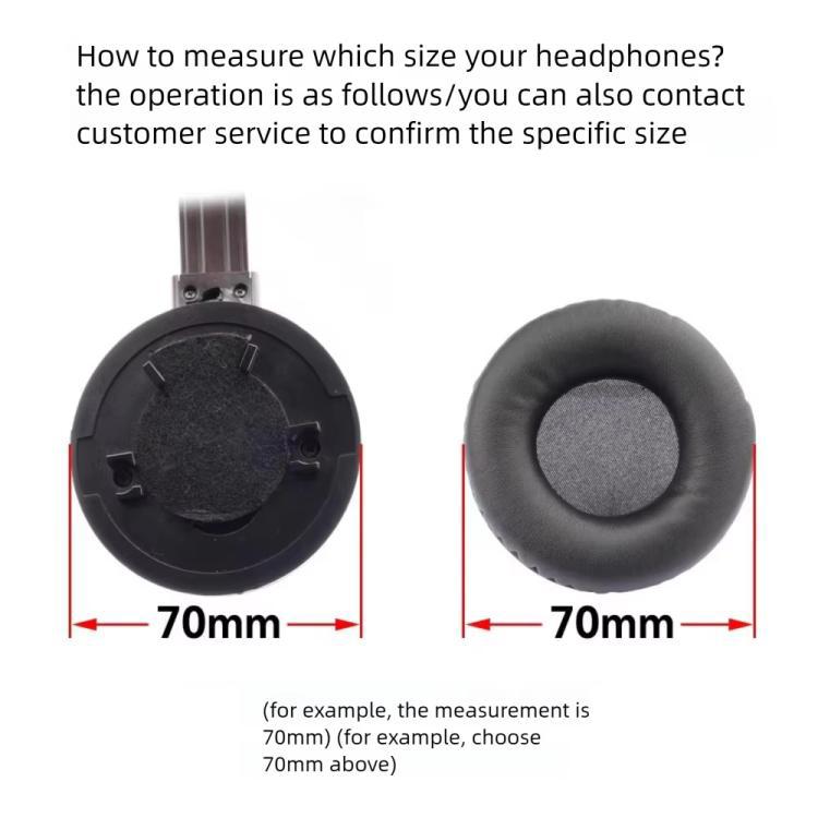 1pair Universal Velvet Sponge Foam Ear Pads For Over-Ear Headphones 95mm Black