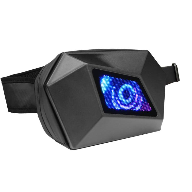 LED Illuminated Shoulder Bag Outdoor Water-Repellent Motorcycle Bag - Black
