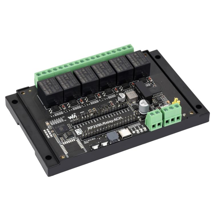 WAVESHARE RP2350 Industrial Control Board 6-Channel Relay Module, Based On RP2350 Microcontroller, Supports Wxternal Interfaces RS485 And Pico - Without Wi-Fi Module