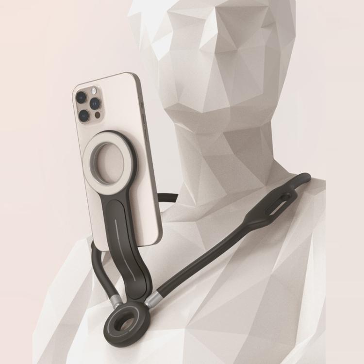 Outdoor Live Streaming Selfie Neckband Magnetic Phone Holder - Palm Black