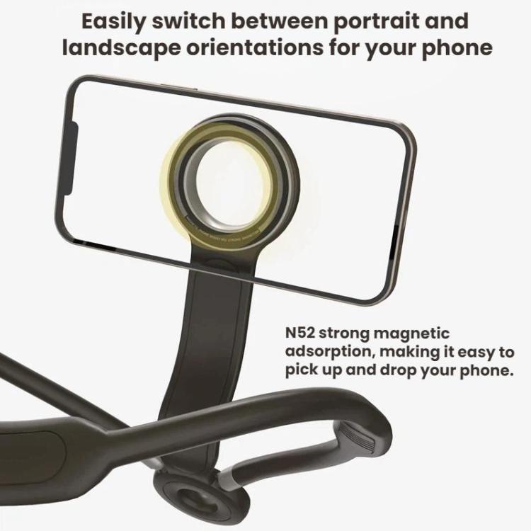 Outdoor Live Streaming Selfie Neckband Magnetic Phone Holder - Palm Black