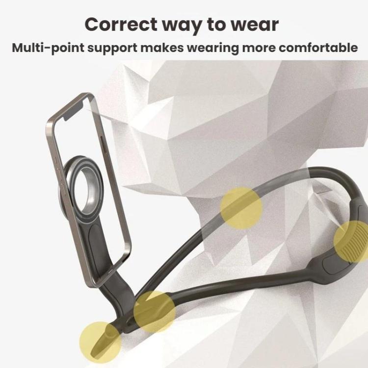 Outdoor Live Streaming Selfie Neckband Magnetic Phone Holder - Palm Black