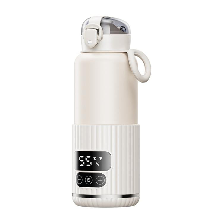 Portable Baby Bottle Warmer 15000mAh Wireless Smart Heating Cup with Adjustable Temp & Constant 48H Warm, IPX6 Waterproof Stainless White