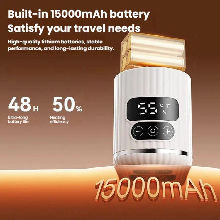 Portable Baby Bottle Warmer 15000mAh Wireless Smart Heating Cup with Adjustable Temp & Constant 48H Warm, IPX6 Waterproof Stainless Green