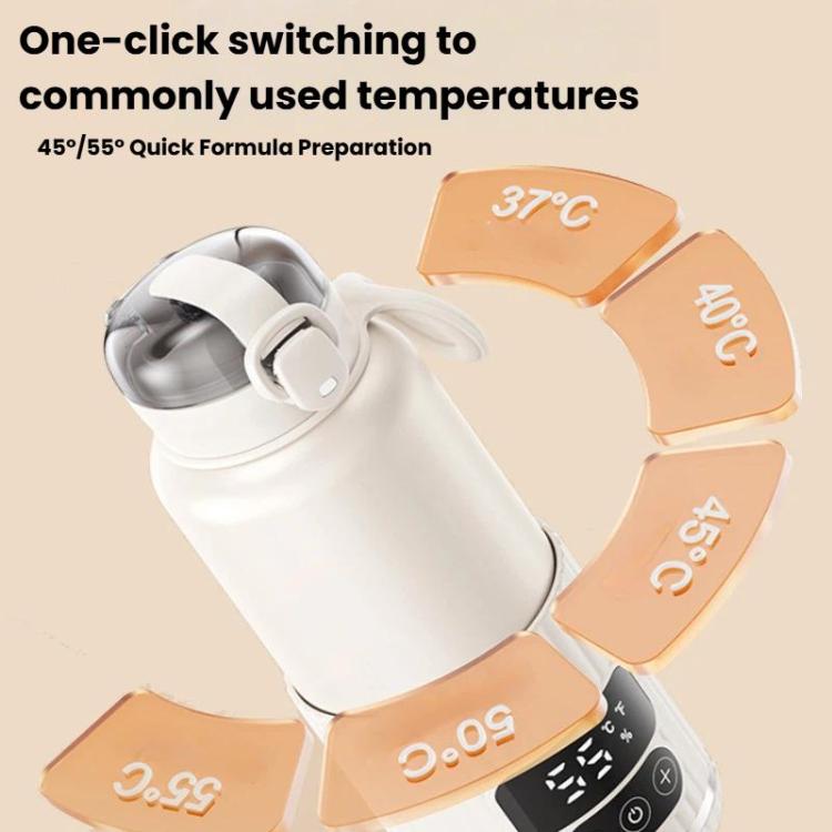 Portable Baby Bottle Warmer 15000mAh Wireless Smart Heating Cup with Adjustable Temp & Constant 48H Warm, IPX6 Waterproof Stainless Green