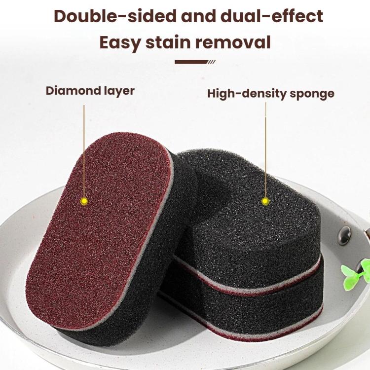 5pcs /Set Household Rust Remover Pot Cleaner Black Grime Diamond Abrasive Sponge Brush - 11.8x7.2x3cm