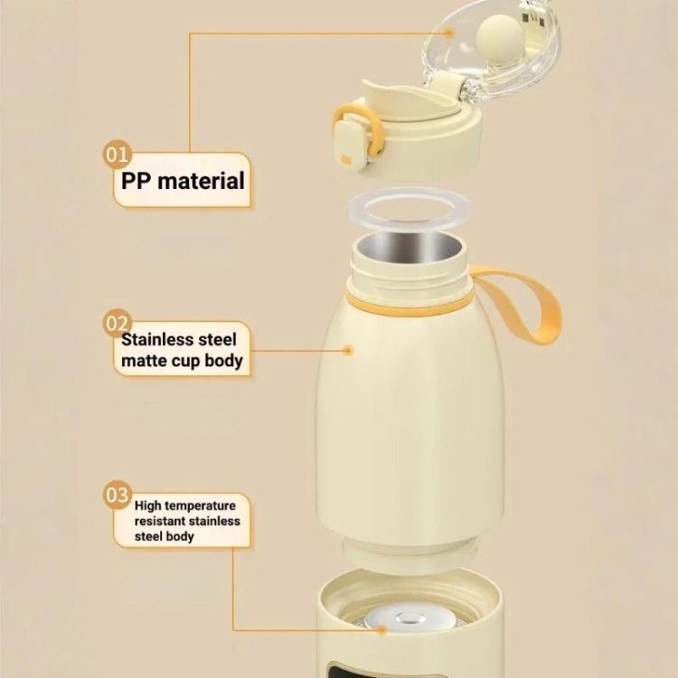 450ml Portable Wireless Baby Bottle Warmer 15000mAh Rechargeable Heating Cup 37-55 degrees Stainless Steel