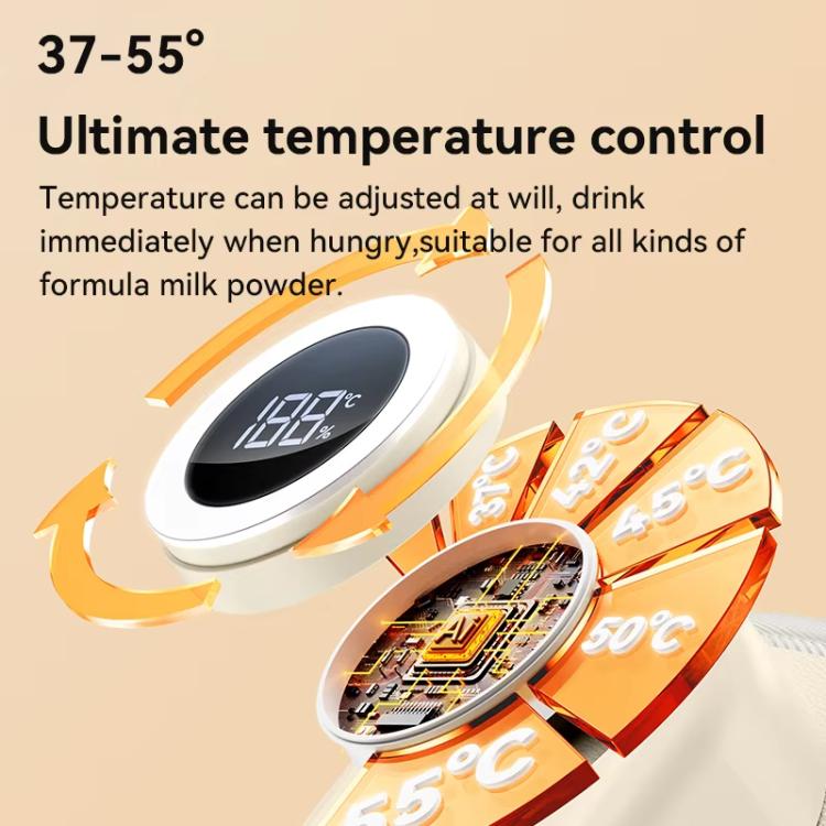 Portable Baby Bottle Warmer Sleeve Wireless Heating Sleeve Built-in 10000mAh Battery & Night Light
