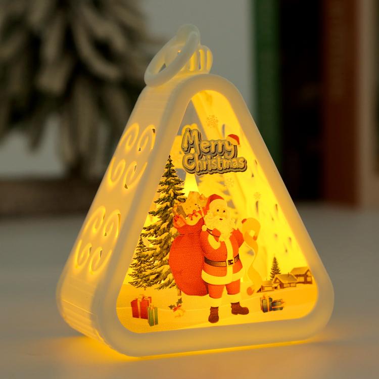 Christmas Decorations Vintage Night Light Window Desktop Ornaments Decoration Prop Wind Lamp, Color: White Old Man