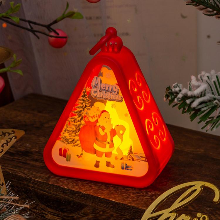 Christmas Decorations Vintage Night Light Window Desktop Ornaments Decoration Prop Wind Lamp, Color: Red Old Man