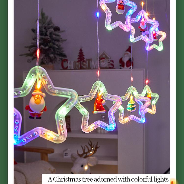 10pcs /Set Christmas Curtain Lights Holiday Decoration String Lights Leather String Christmas Ambiance Decoration Ball Lights, Style: Warm White Round Ring